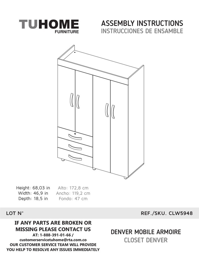 TUHOME Furniture CLW5948 Assembly instructions