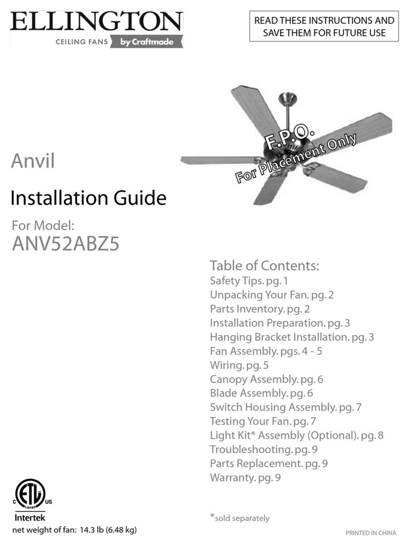 Craftmade ELLINGTON Anvil ANV52ABZ5 User manual