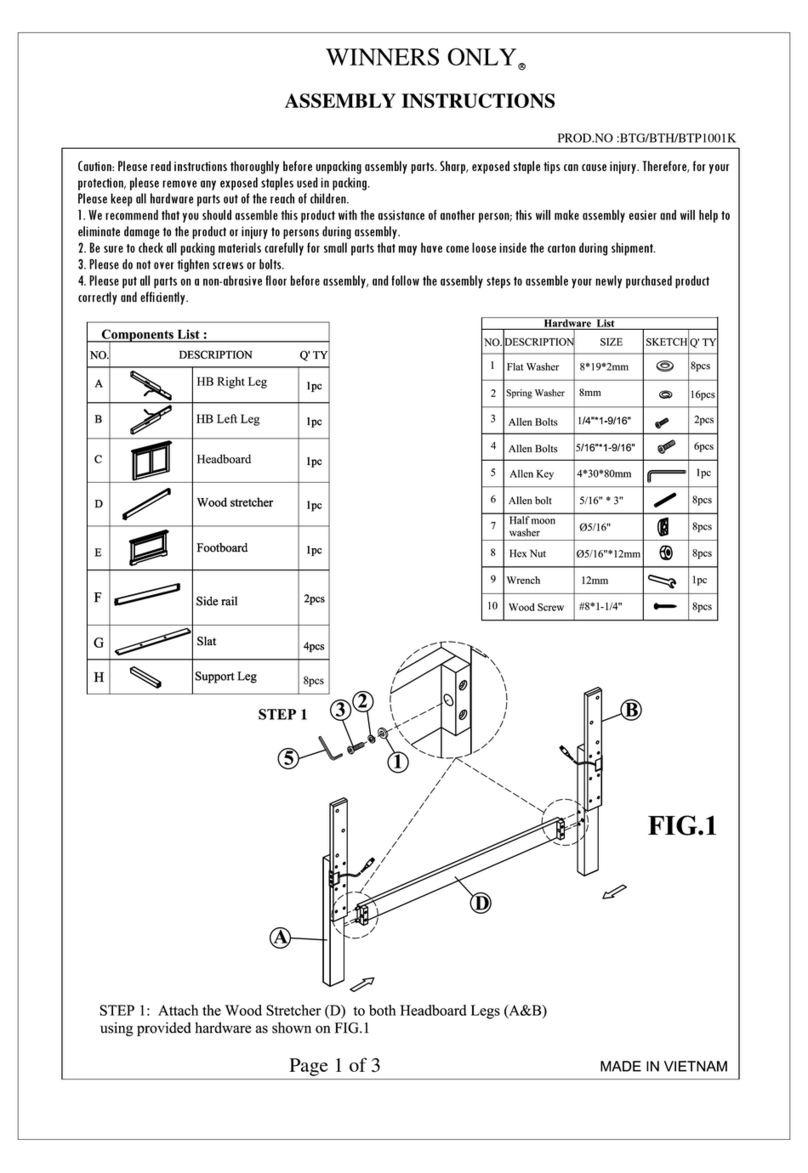 Winners Only BTP1001K Assembly instructions