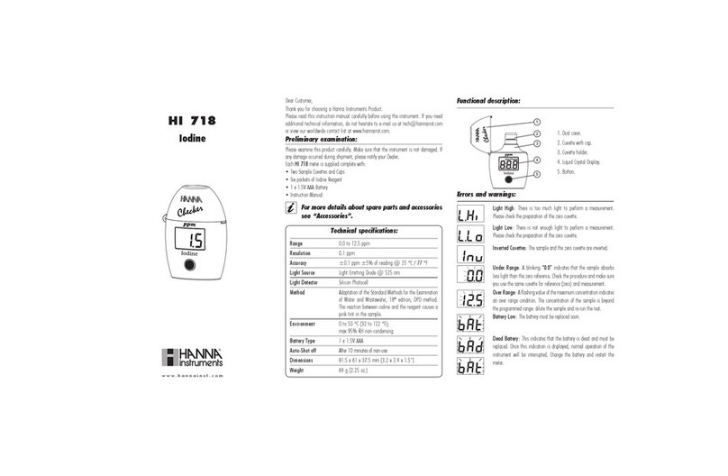 Hanna Instruments HI 718 User manual