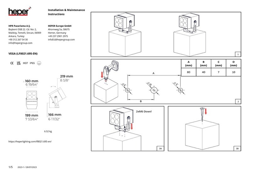 HEPER VEGA Installation & maintenance instructions