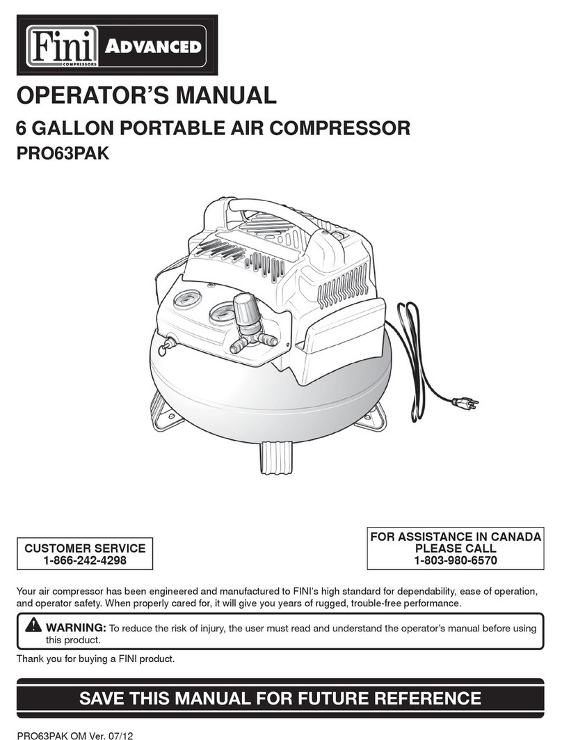 Fini Advanced PRO63PAK Operator's manual Fini Advanced PRO63PAK Operator's manual
