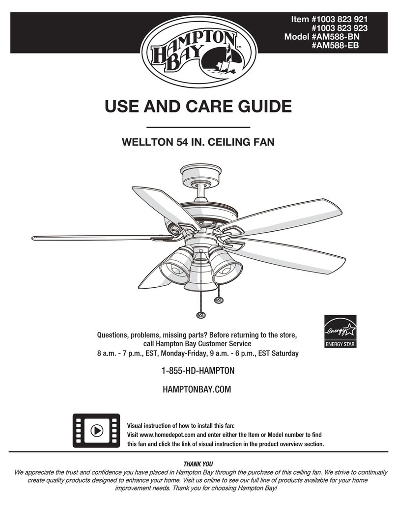 HAMPTON BAY WELLTON AM588-BN Use and care guide HAMPTON BAY WELLTON AM588-BN Use and care guide