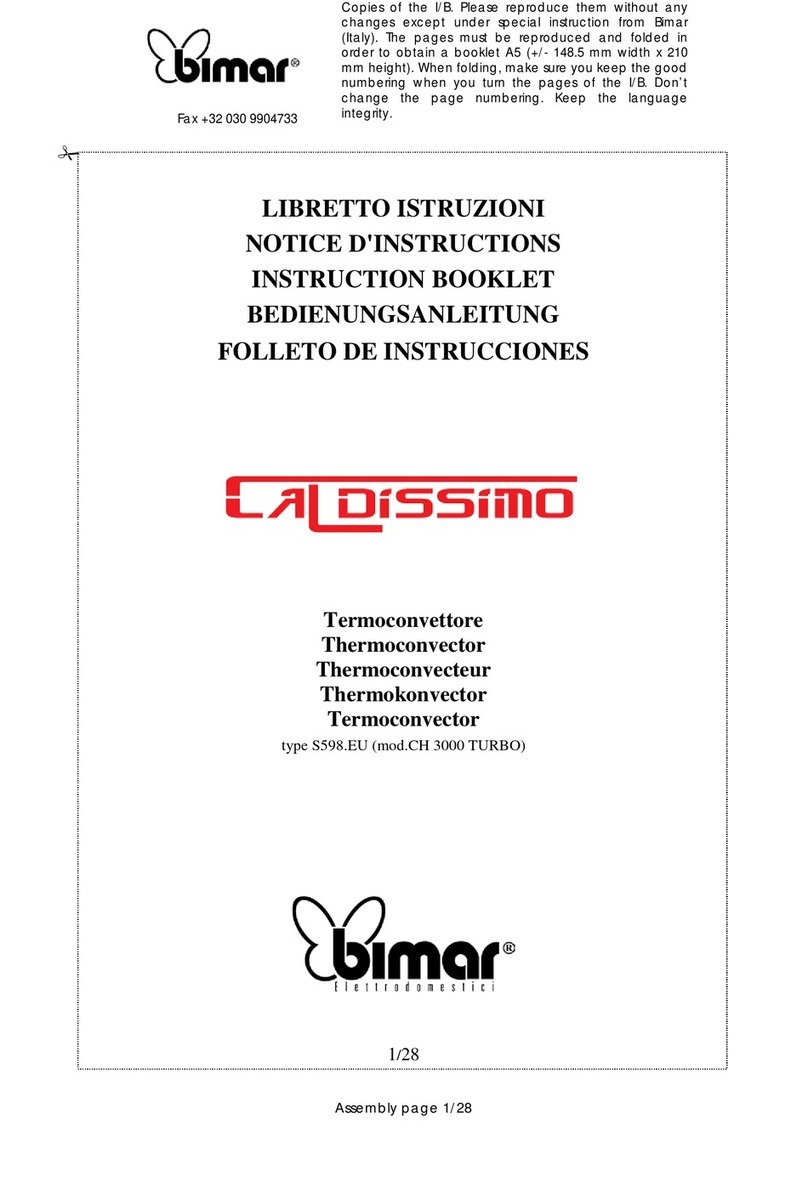 Bimar CalDissimo CH 3000 TURBO Instruction booklet
