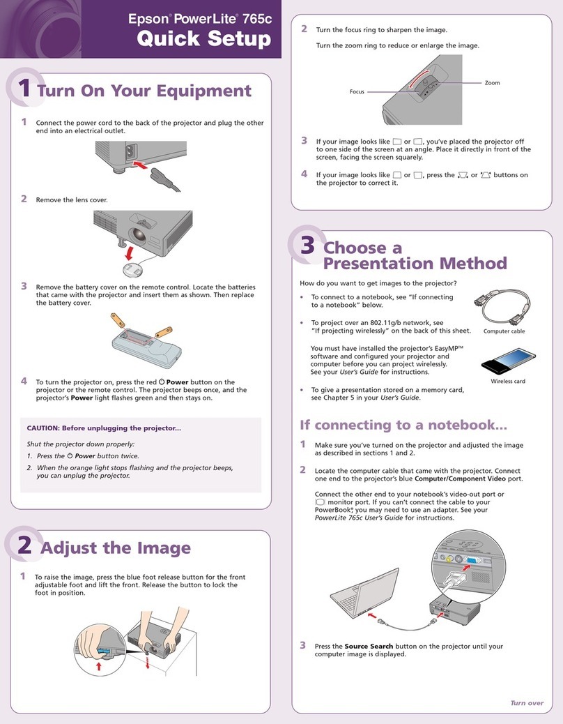 Epson PowerLite 765c Specification sheet