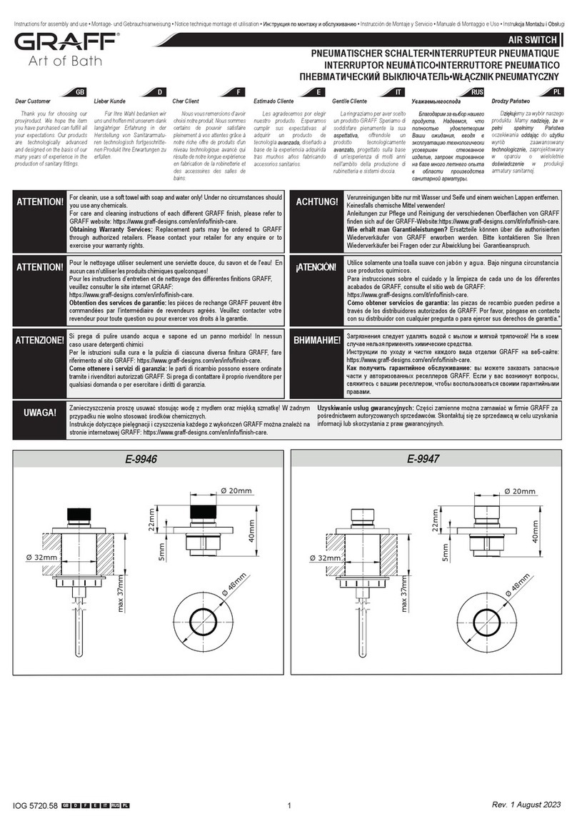 Graff E-9947 Instructions for assembly and use