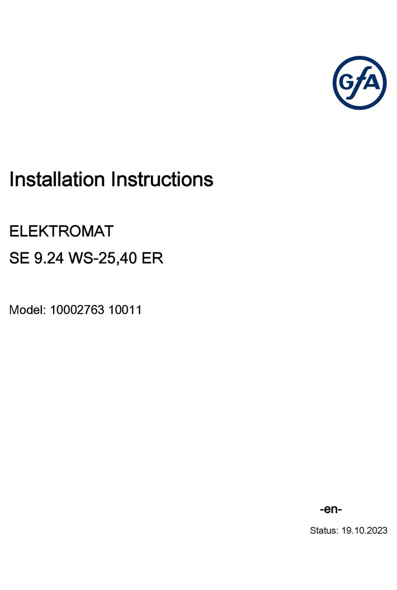 GFA ELEKTROMAT SE 9.24 WS-25,40 ER installation instructions