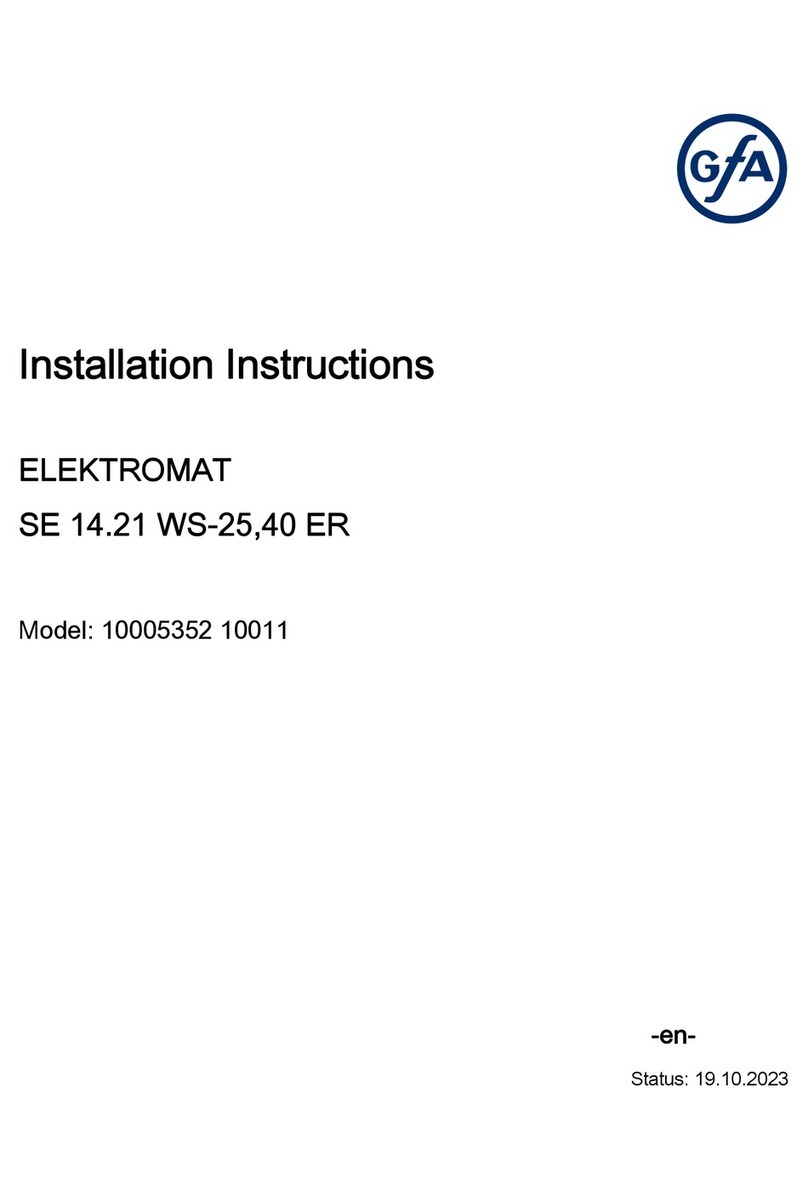 GFA ELEKTROMAT SE 14.21 WS-25,40 ER installation instructions