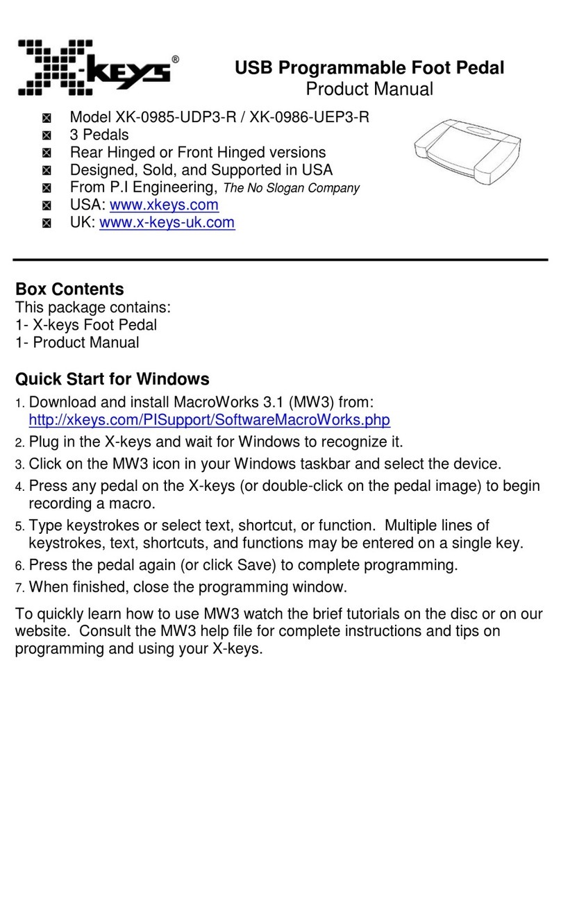 P.I. Engineering X-keys XK-0985-UDP3-R product manual