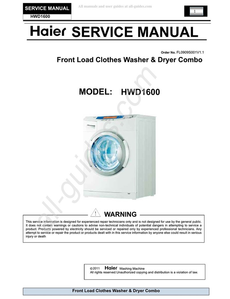 Haier HWD1600 User manual Haier HWD1600 User manual