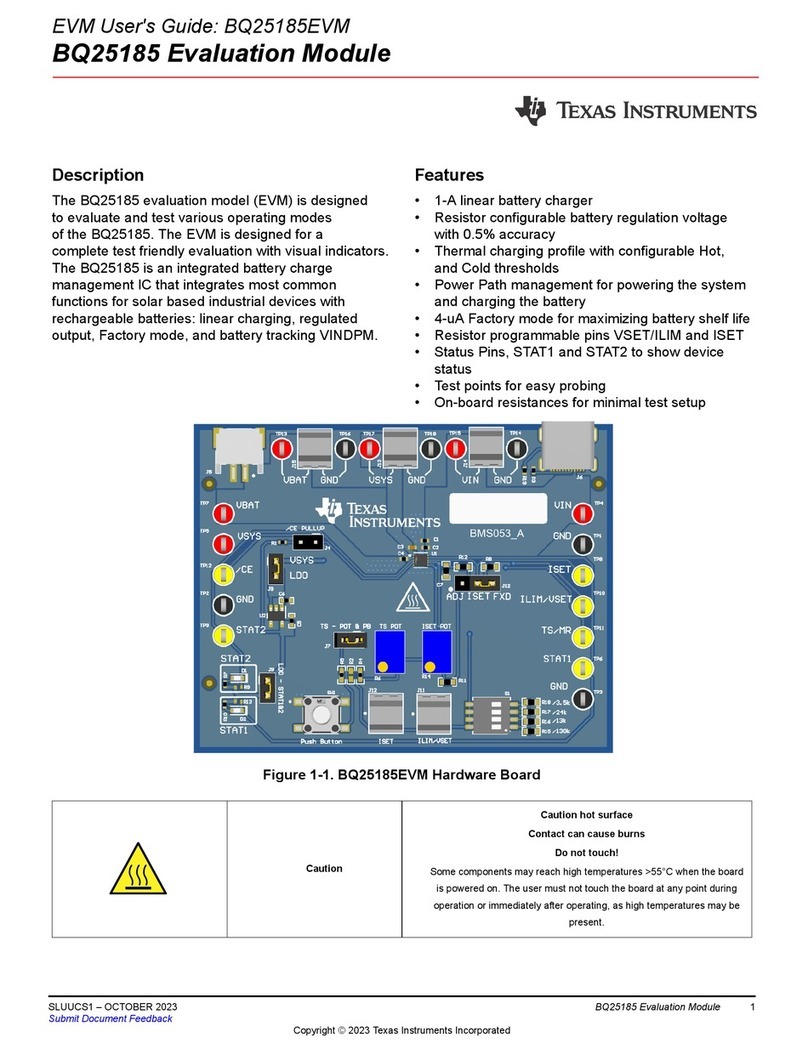 Texas Instruments BQ25185EVM User manual