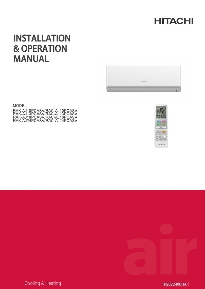 Hitachi RAC-AJ10PCASV Installation & operation manual