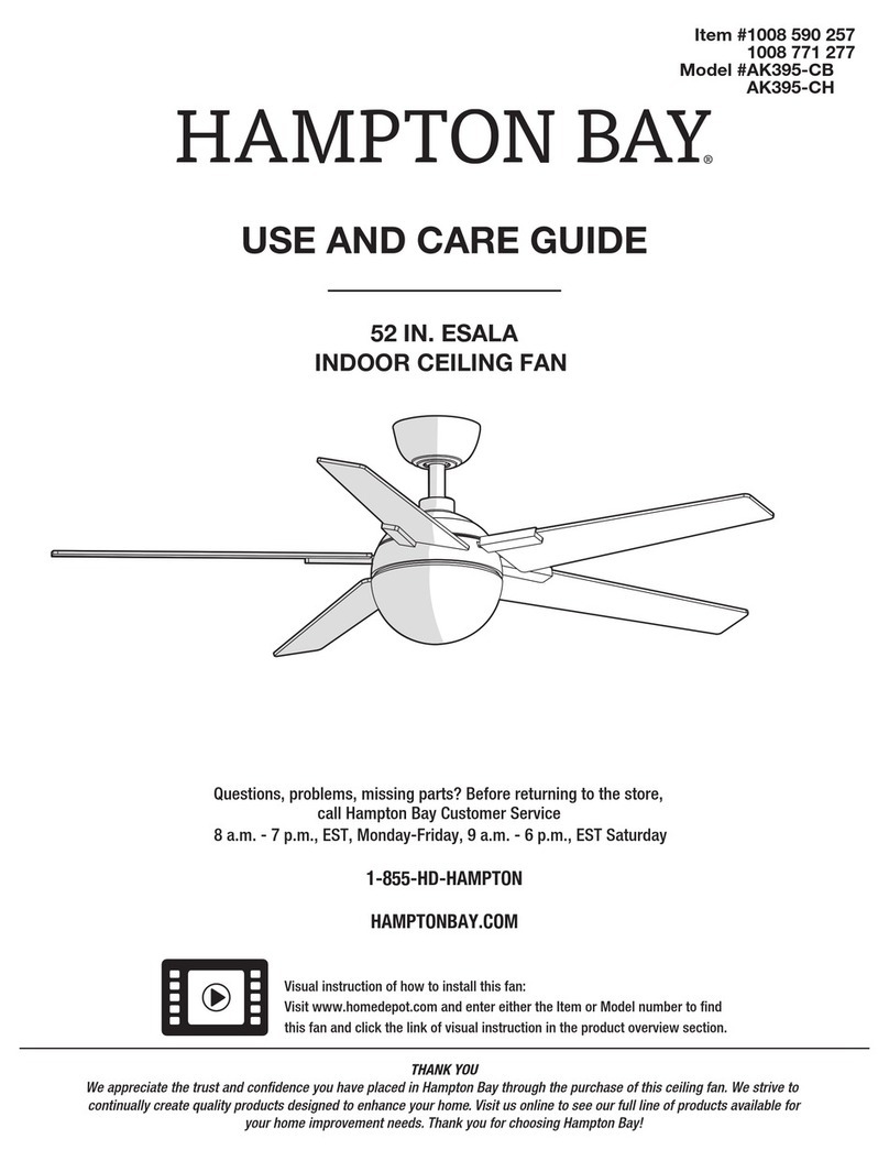 HAMPTON BAY ESALA AK395-CB User manual