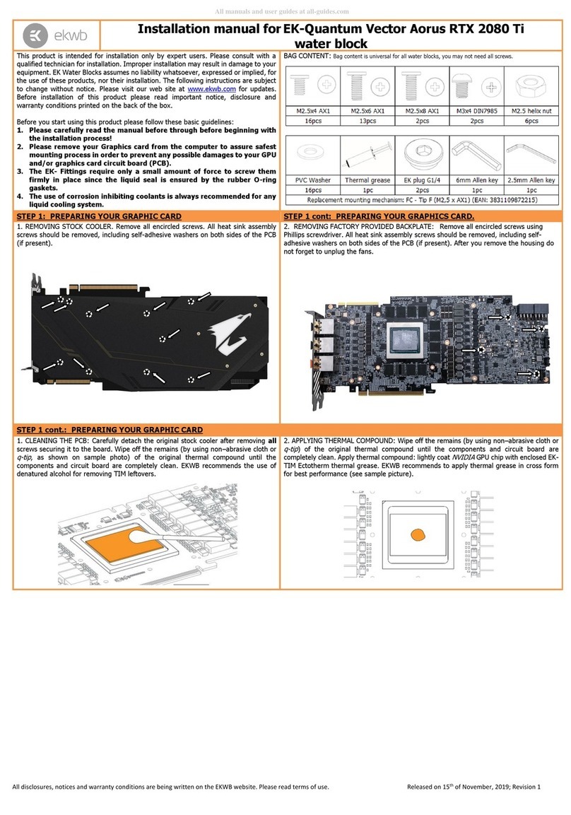 ekwb EK-Quantum Vector Aorus RTX 2080 Ti installation manual ekwb EK-Quantum Vector Aorus RTX 2080 Ti installation manual
