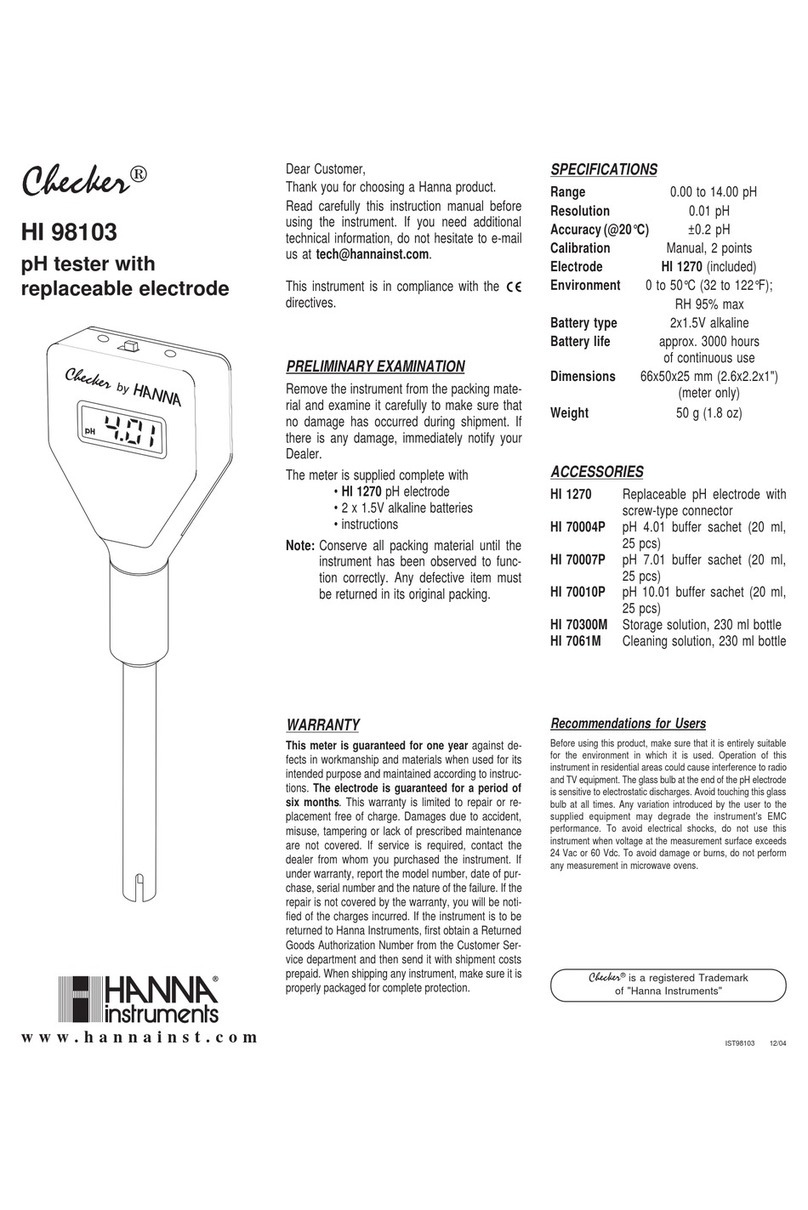 Hanna Instruments HI 98103 User manual