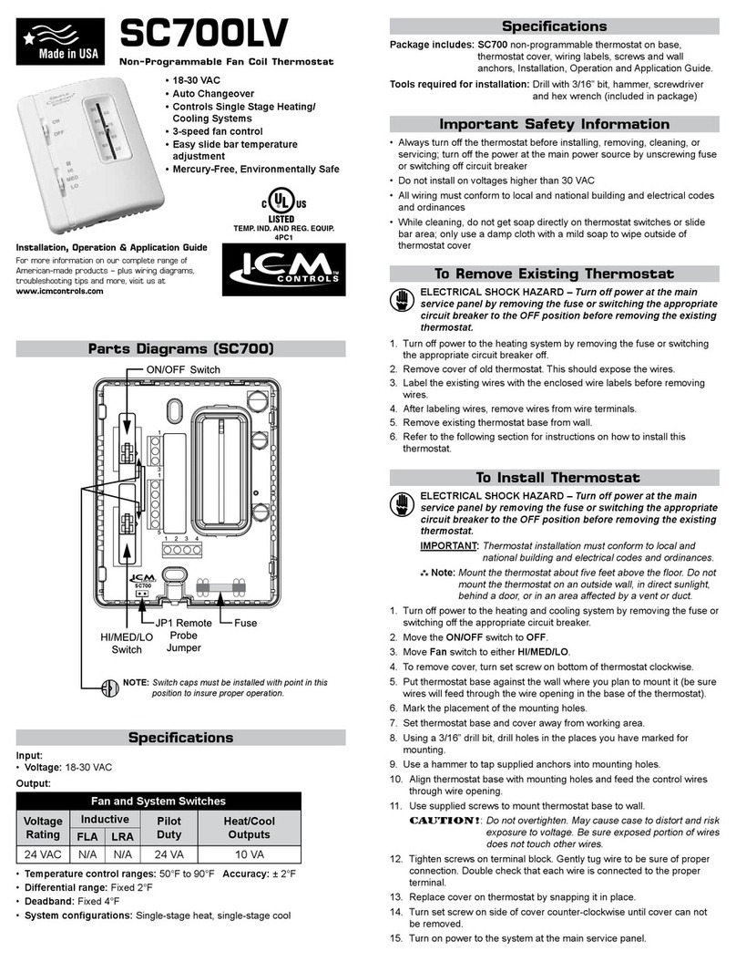ICM Controls SC700LV User manual