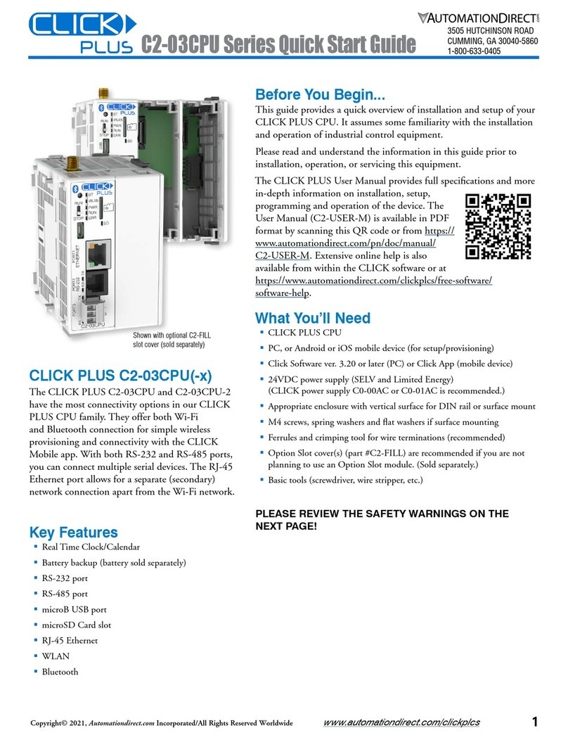 AutomationDirect CLICK PLUS C2-03CPU-2 quick start guide AutomationDirect CLICK PLUS C2-03CPU-2 quick start guide