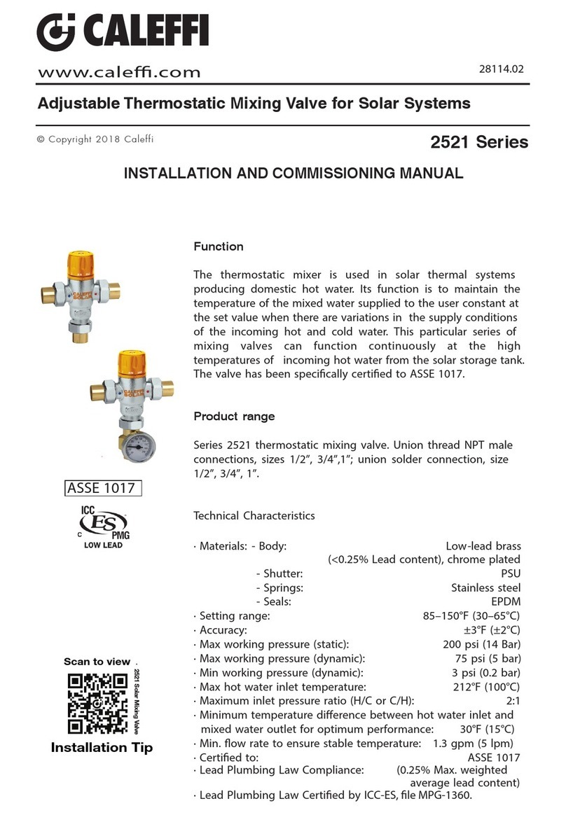 CALEFFI 252169A Installation and commissioning manual