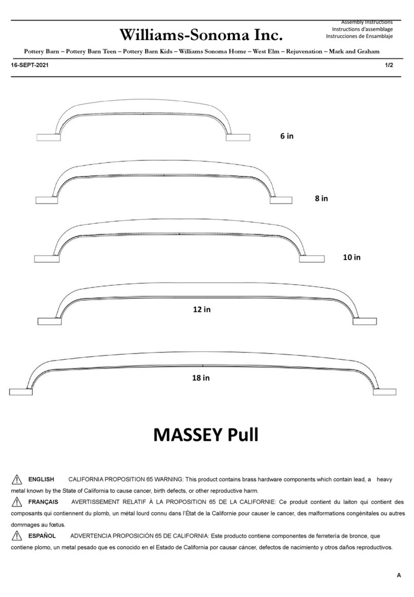 Williams-Sonoma Massey Drawer Pull 4 Assembly instructions