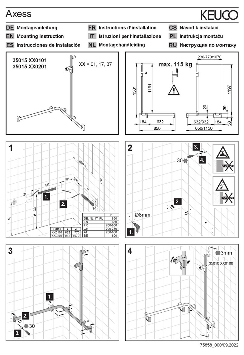 KEUCO Axess 35015 0201 Series Mounting instruction KEUCO Axess 35015 0201 Series Mounting instruction