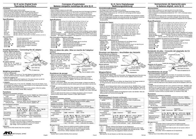 A&D SJ-H Series User manual