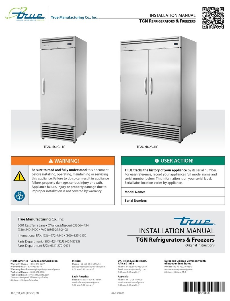 True TGN-2R-2S-HC User manual
