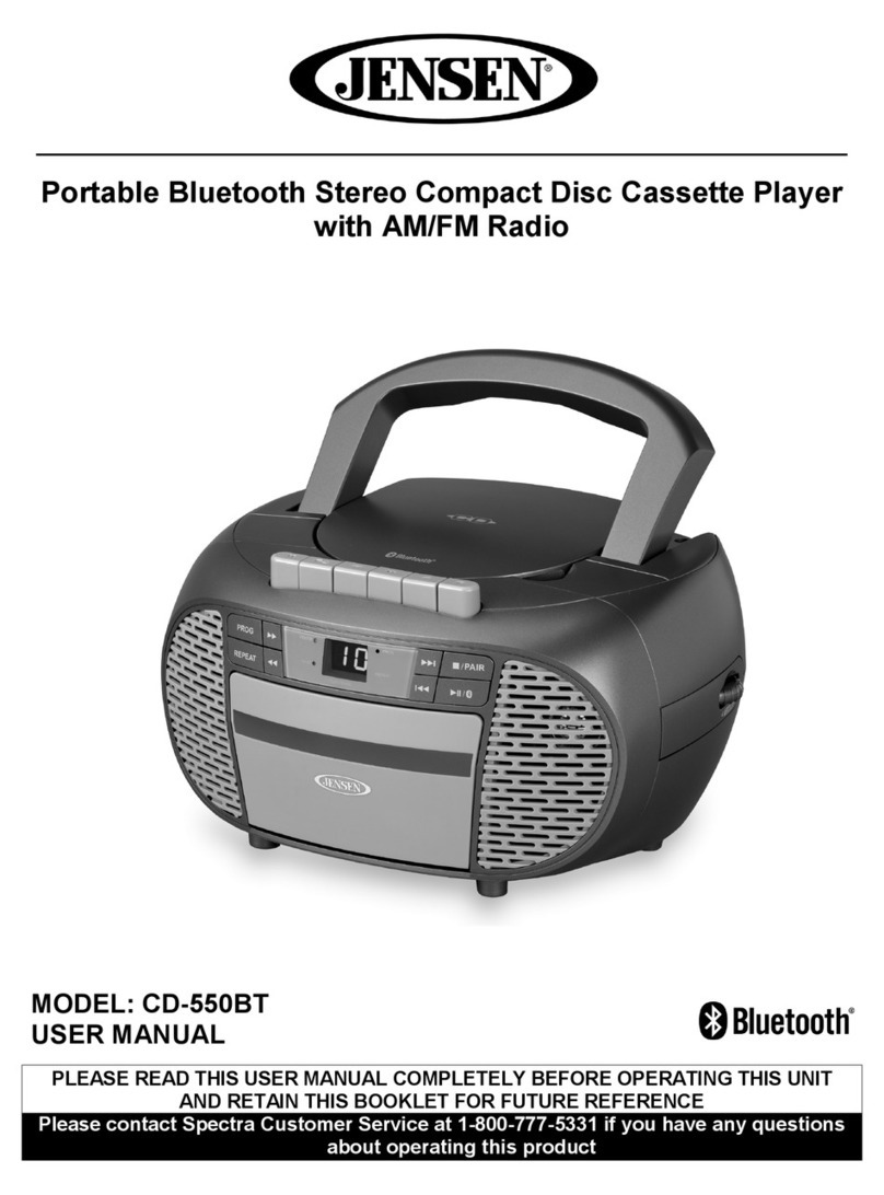 Jensen CD-550BT User manual Jensen CD-550BT User manual