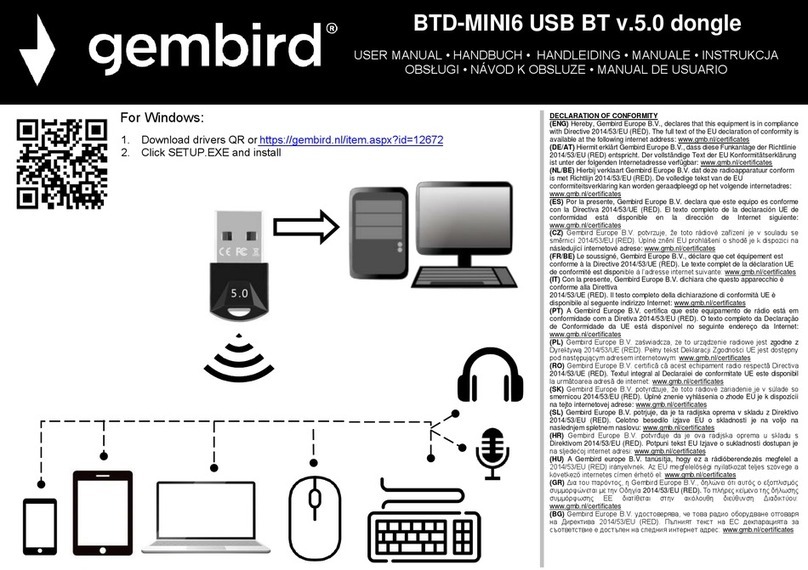 Gembird BTD-MINI6 User manual