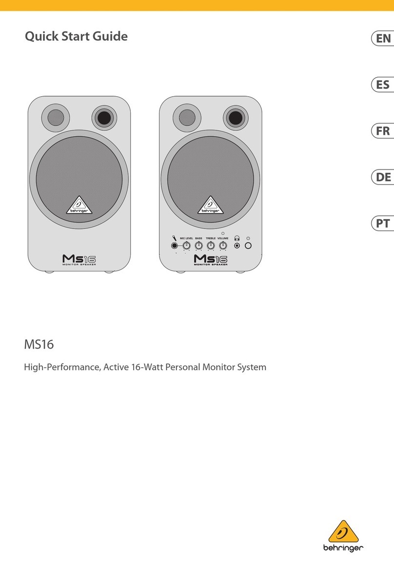 Behringer Monitor Speakers MS16 User manual