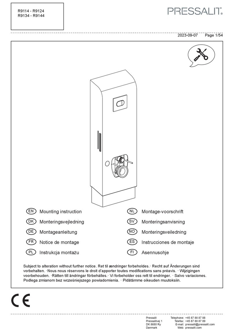 Pressalit SELECT TL4 R9114 Mounting instruction
