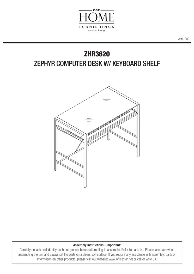 OSP Home Furnishings ZEPHYR ZHR3620 User manual
