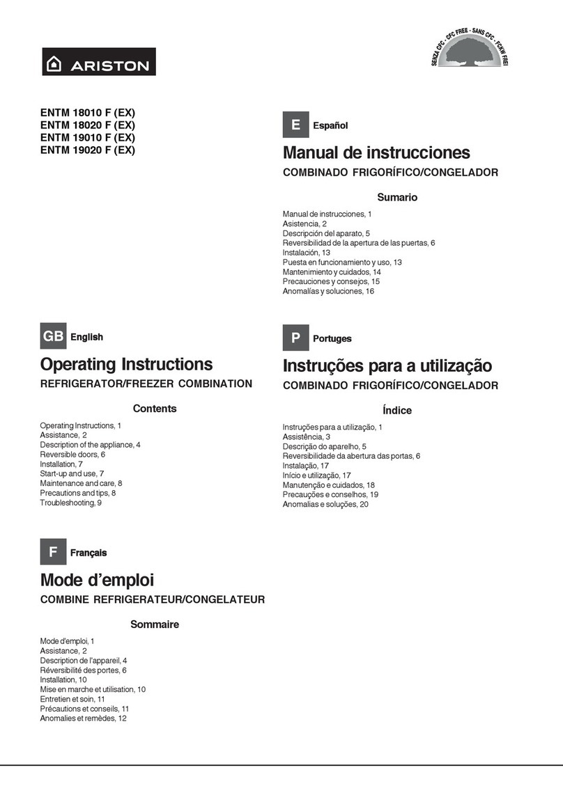 Ariston ENTM 18010 F operating instructions