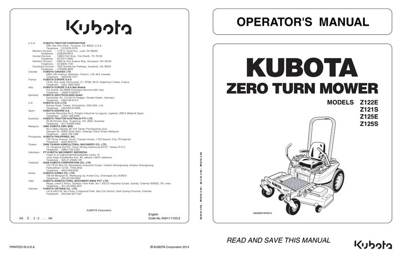 Kubota Z122E Operator's manual