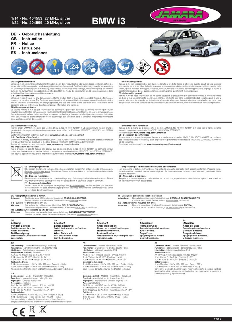 Jamara BMW i3 404559 instruction manual