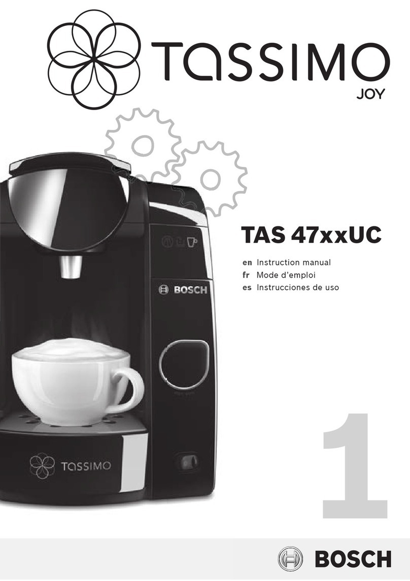 Bosch TASSIMO JOY TAS47 UC Series User manual Bosch TASSIMO JOY TAS47 UC Series User manual