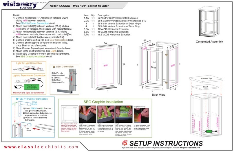 VISIONARY DESIGNS MOD-1701 instructions