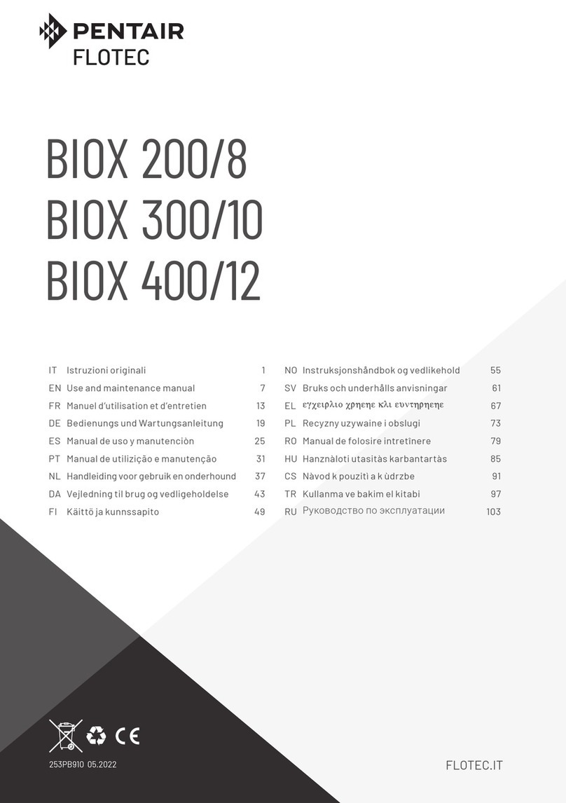 Pentair Flotec BIOX 200/8 Use and maintenance manual Pentair Flotec BIOX 200/8 Use and maintenance manual