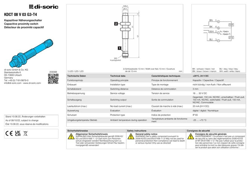 Di-soric KDCT 08 V 03 G3-T4 User manual