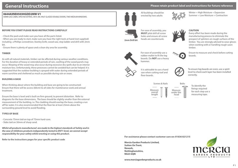 Mercia Garden Products 0644AXNE0503HGDD2MW-V1 Instruction manual