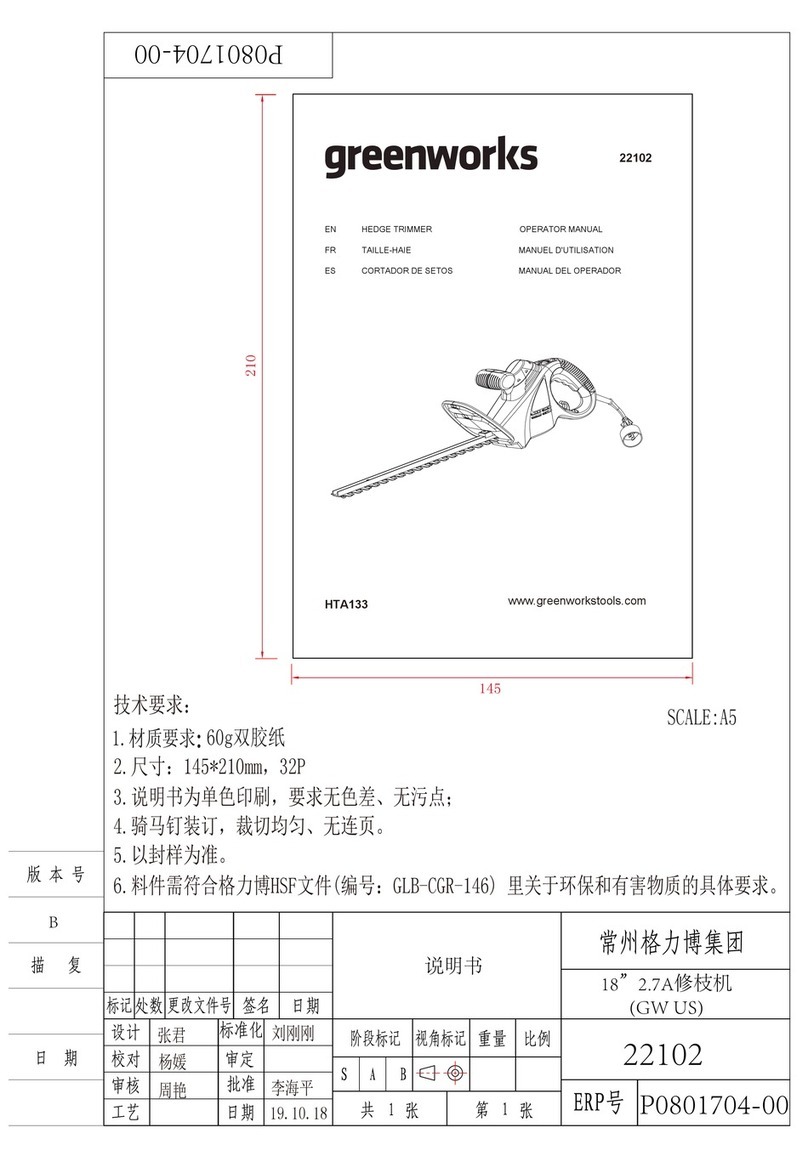 GreenWorks HTA133 Operator's manual