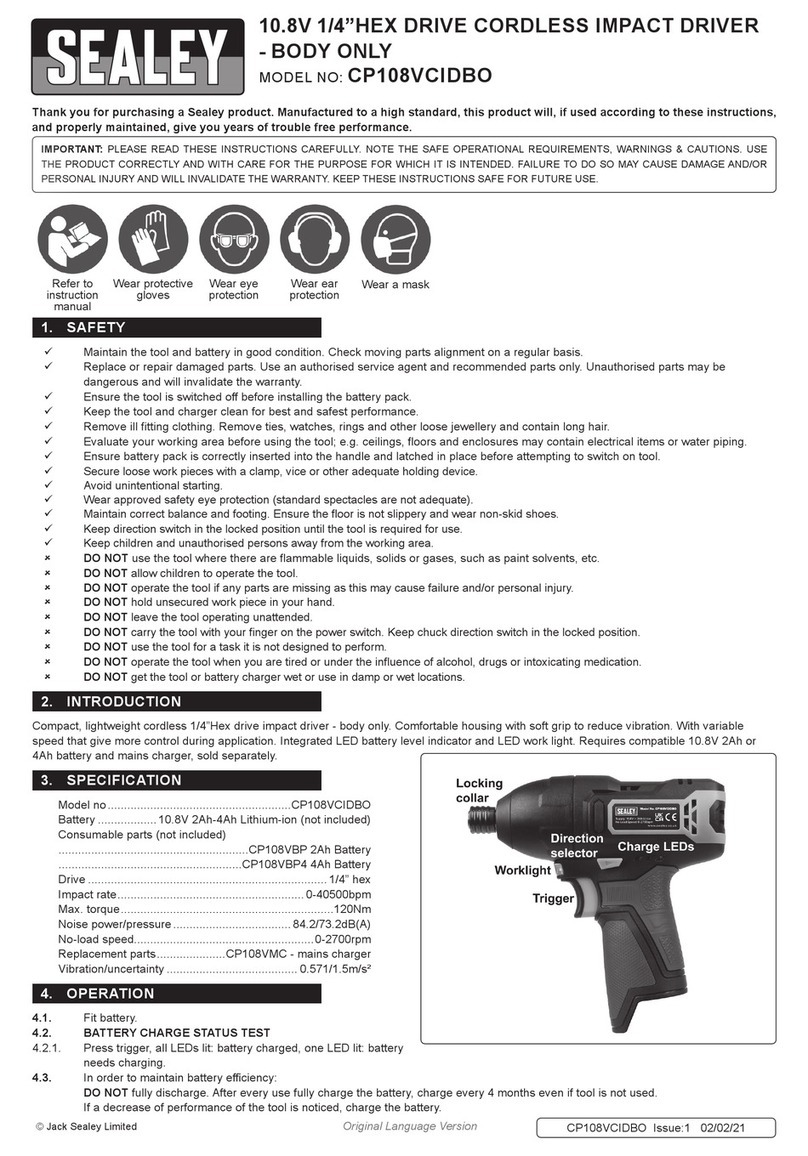 Sealey CP108VCIDBO User manual