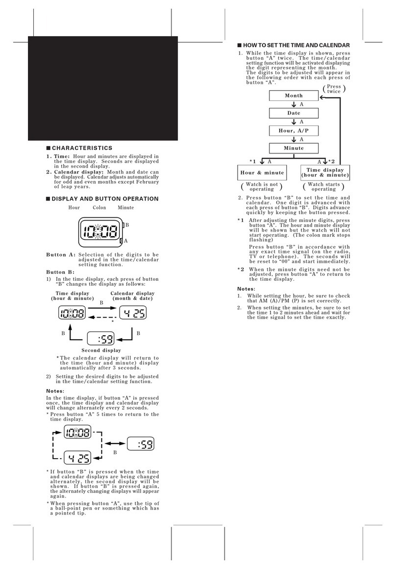 LORUS W209 User manual