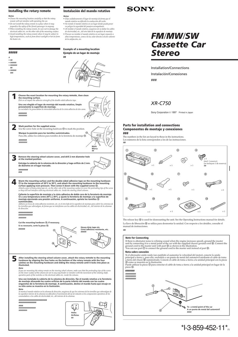 Sony XR-C750 Installation/connections