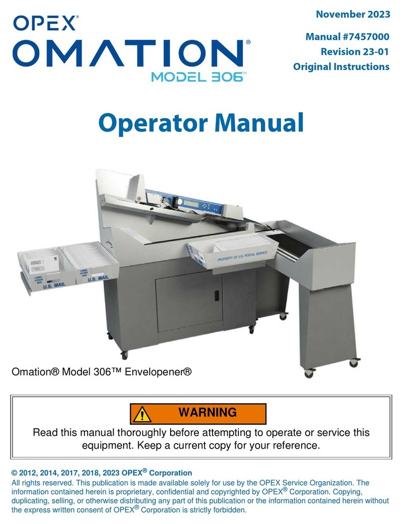 Opex Envelopener Omation 306 Operator's manual