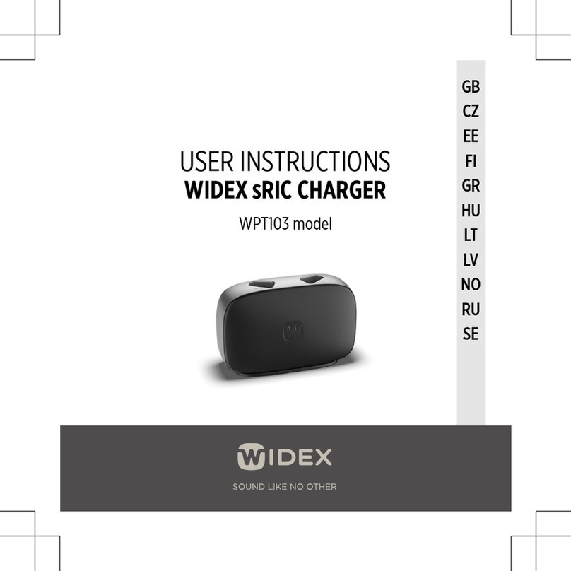 Widex WPT103 User instructions