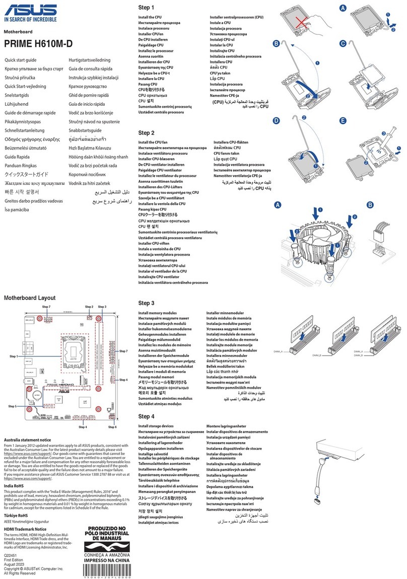 Asus PRIME H610M-D quick start guide
