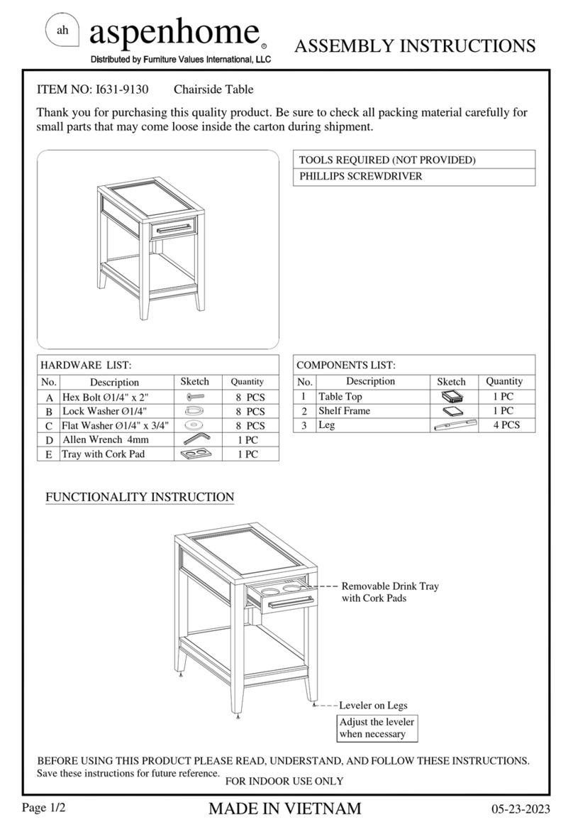 aspenhome I631-9130 User manual aspenhome I631-9130 User manual