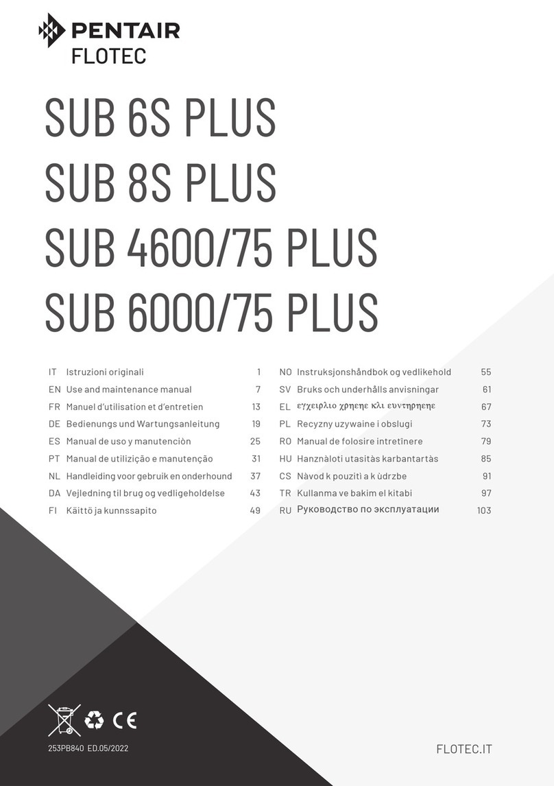 Pentair Flotec SUB 6S PLUS Use and maintenance manual Pentair Flotec SUB 6S PLUS Use and maintenance manual