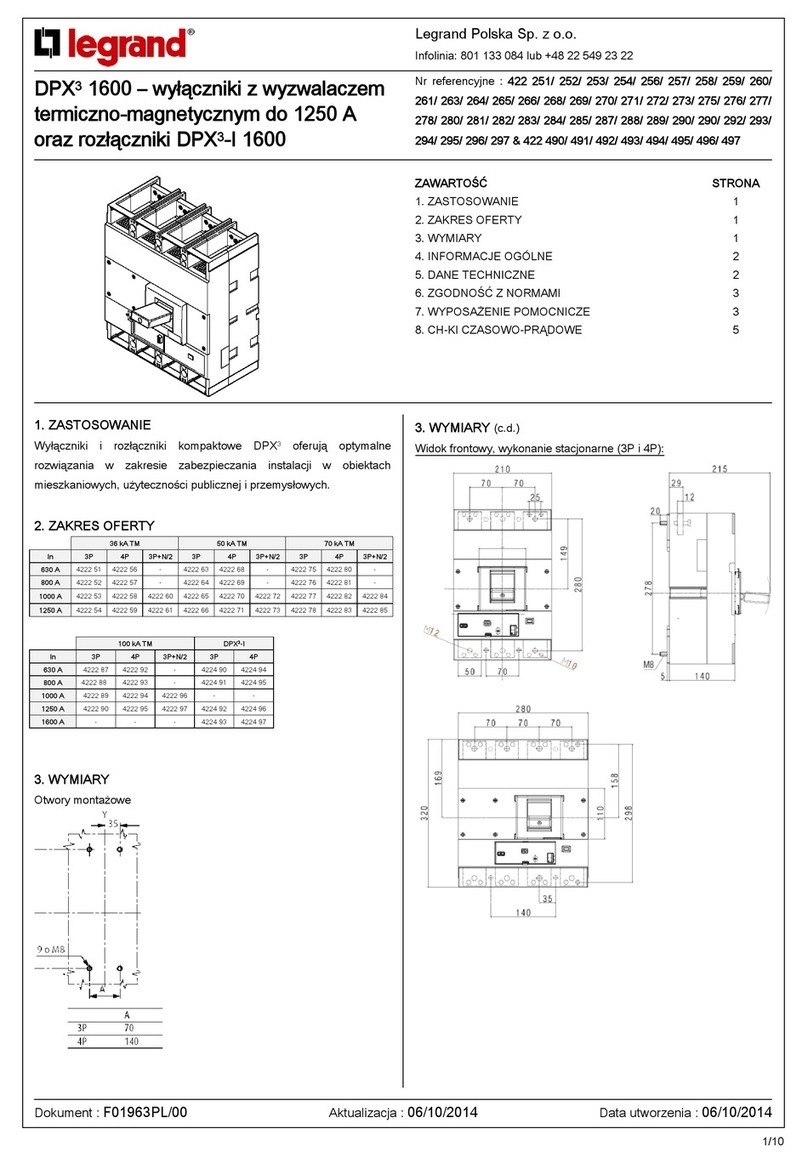 LEGRAND DPX3-I 1600 User manual LEGRAND DPX3-I 1600 User manual
