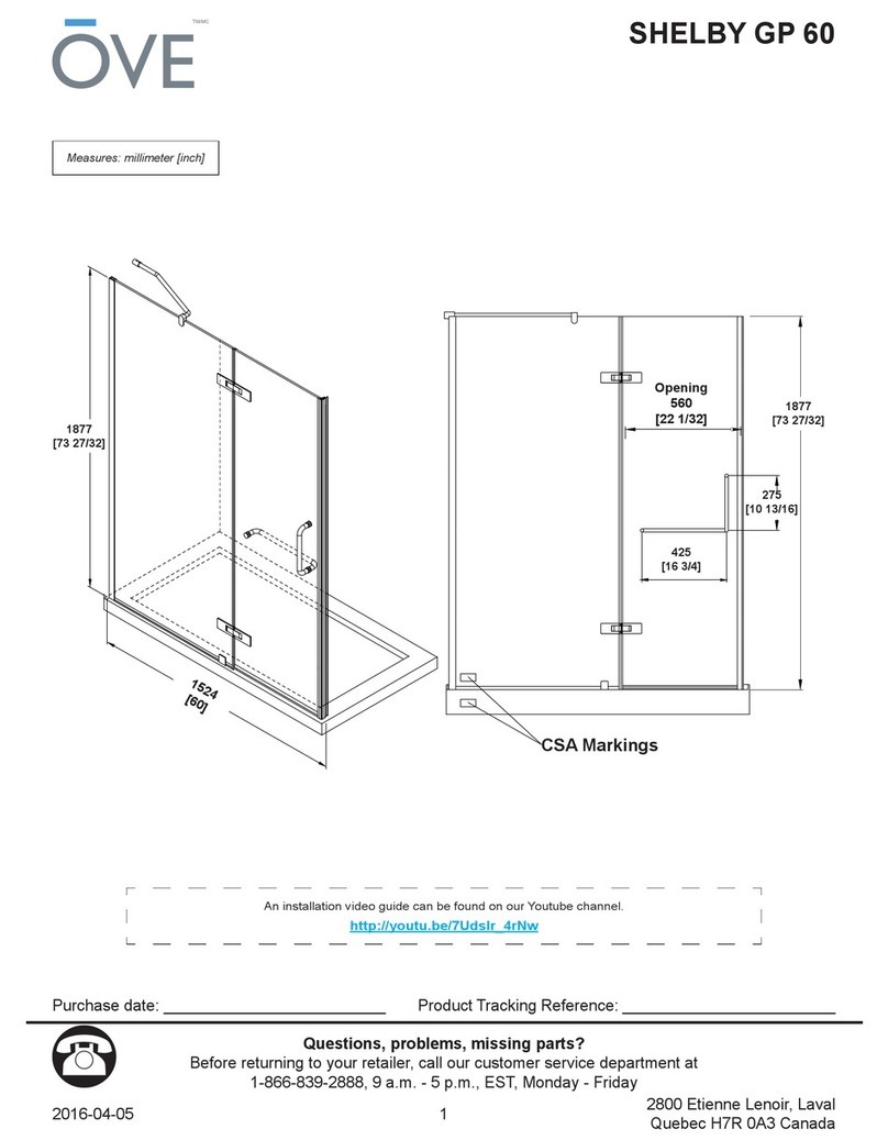OVE SHELBY GP 60 installation instructions